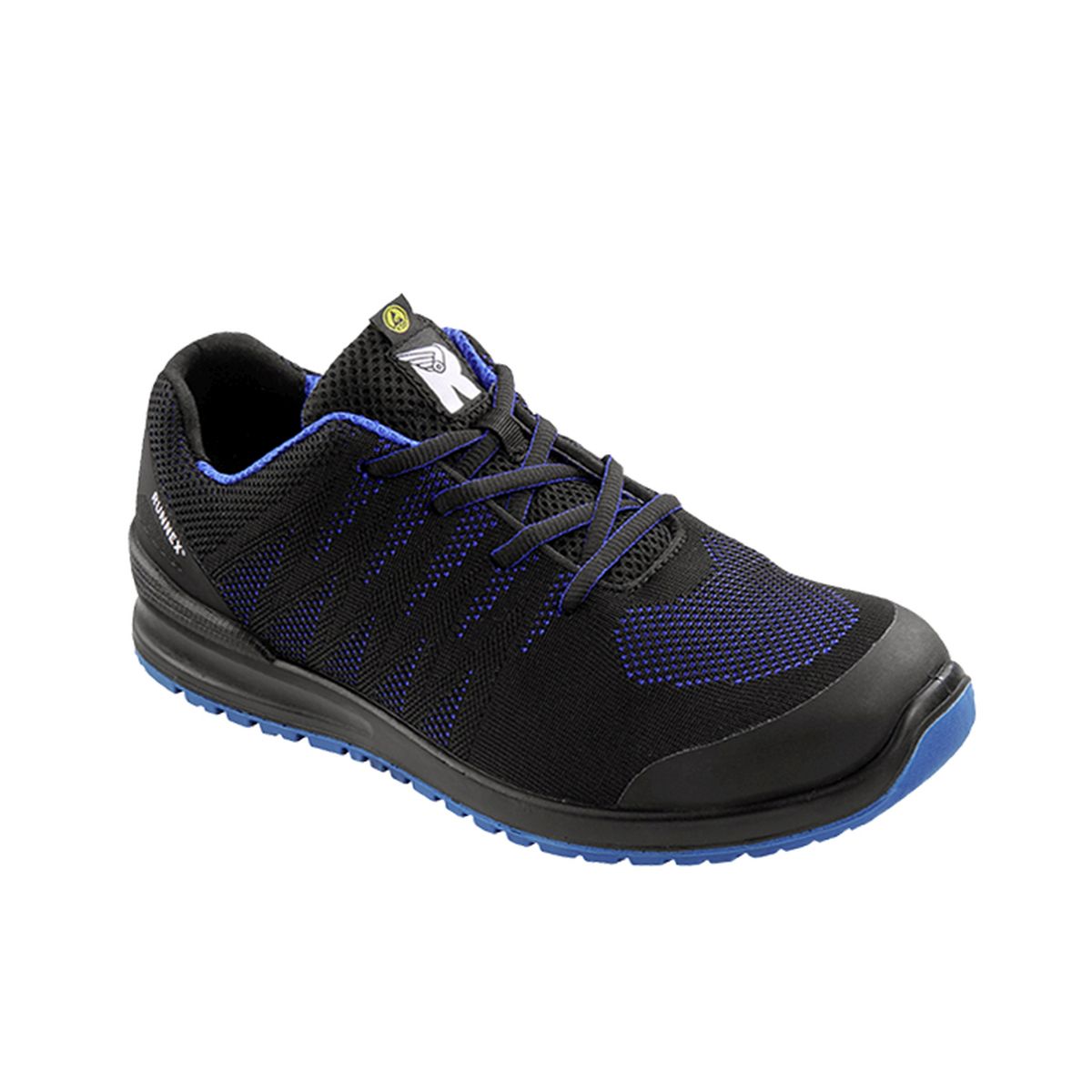 RUNNEX® S1P-ESD-Sicherheitshalbschuhe SportStar in Schwarz / Blau, Gr. 48