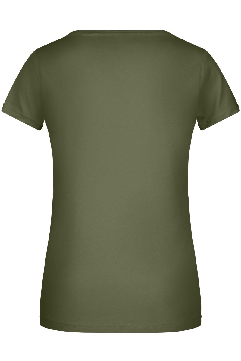 8007 Damen Basic T-Shirt in Olive, Größe 2XL von James & Nicholson