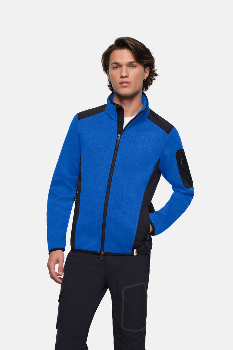 HAKRO 836 Strickfleecejacke Dawson in Royalblau meliert, Größe 3XL HAKRO 836 Strickfleecejacke Dawson in Royalblau meliert, Größe 3XL