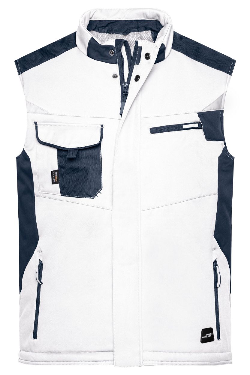 Craftsmen Softshell Vest - STRONG - "JN825" in White/Carbon, Größe 6XL - Daiber