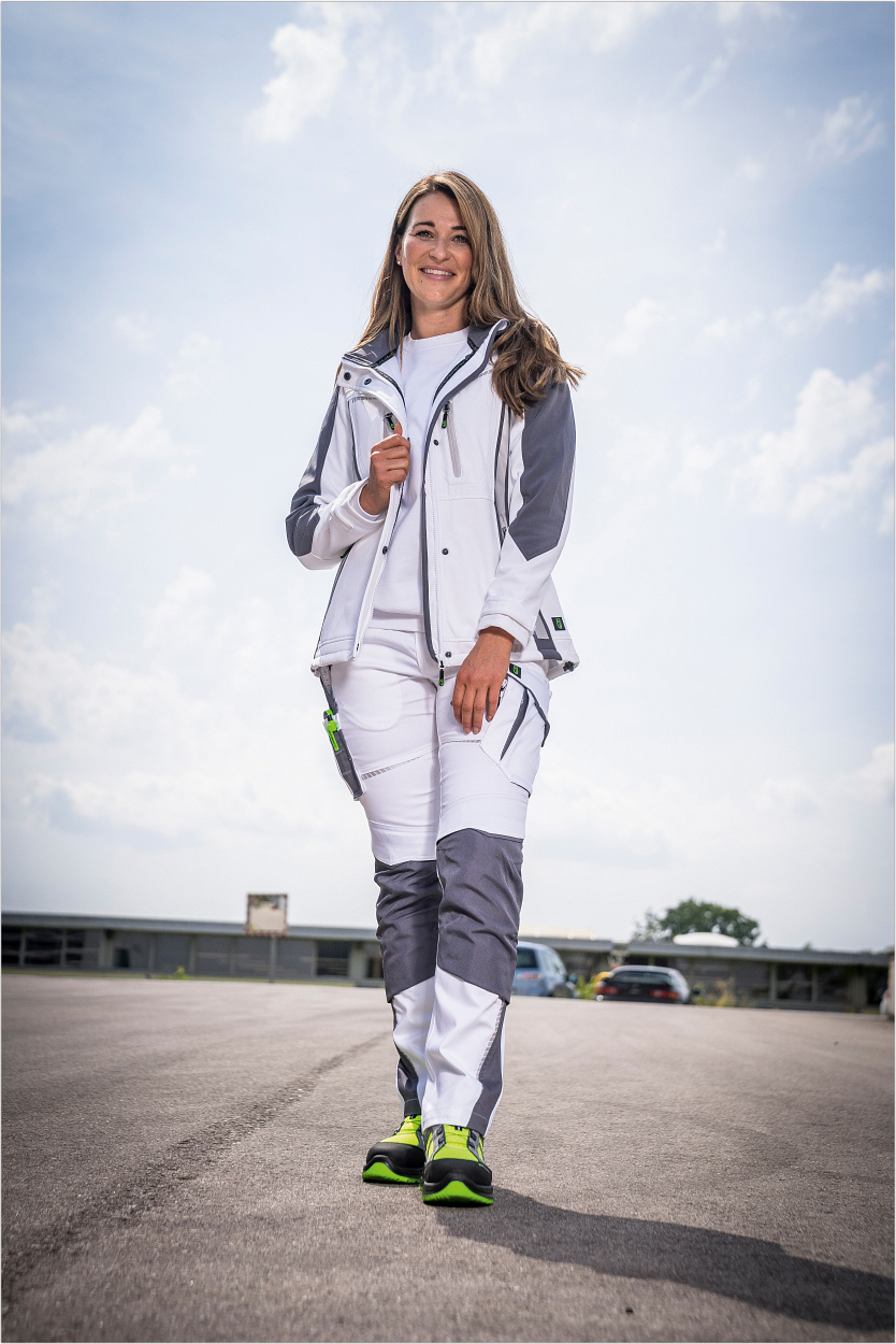 Damen-Bundhose Flex Line Weiß/Grau FLXDH, Gr. 52 von Leibwächter