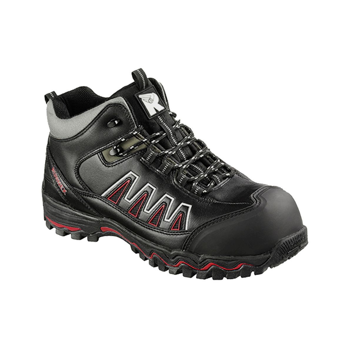 RUNNEX® S3-Sicherheitsschnürstiefel LightStar in Schwarz / Rot, Gr. 45