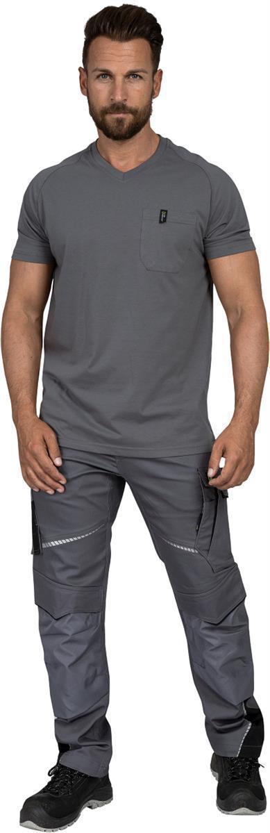 T-Shirt V-Neck Uwe FLEXT07 Flex Line in Grau, Gr. XS von Leibwächter