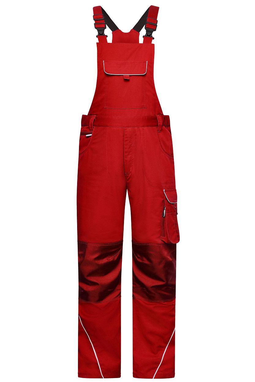 Workwear Pants with Bib - SOLID - "JN879" in Red, Größe 62 - Daiber