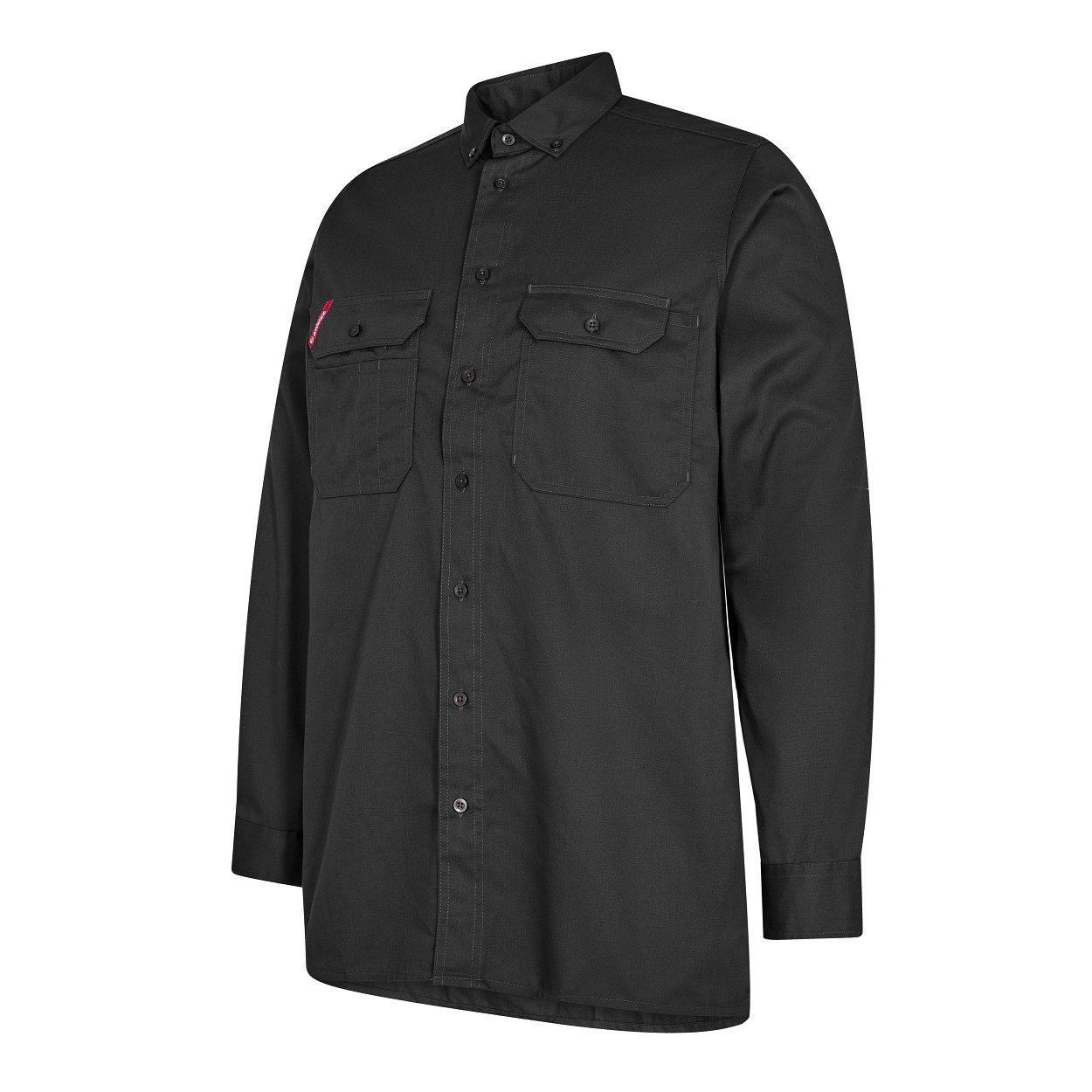 ENGEL Extend langärmliges Herrenhemd in Anthrazit Grau, Größe 43/44