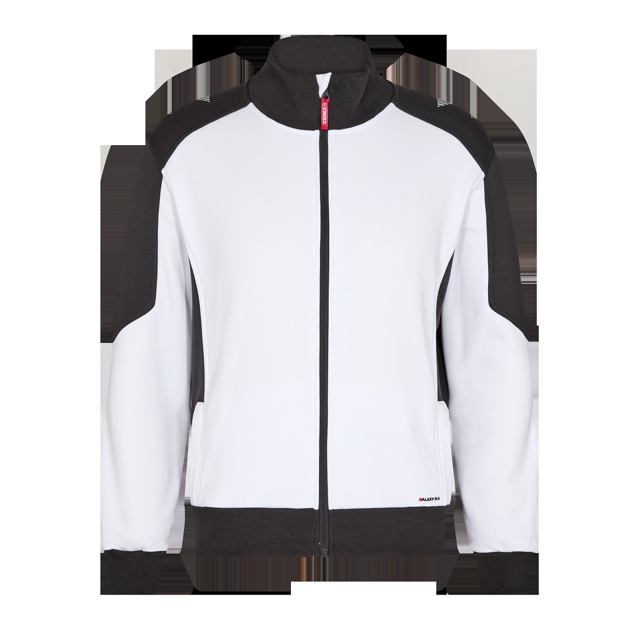 ENGEL Galaxy Sweatcardigan mit Kragen in Weiss/Anthrazit Grau, Größe XS