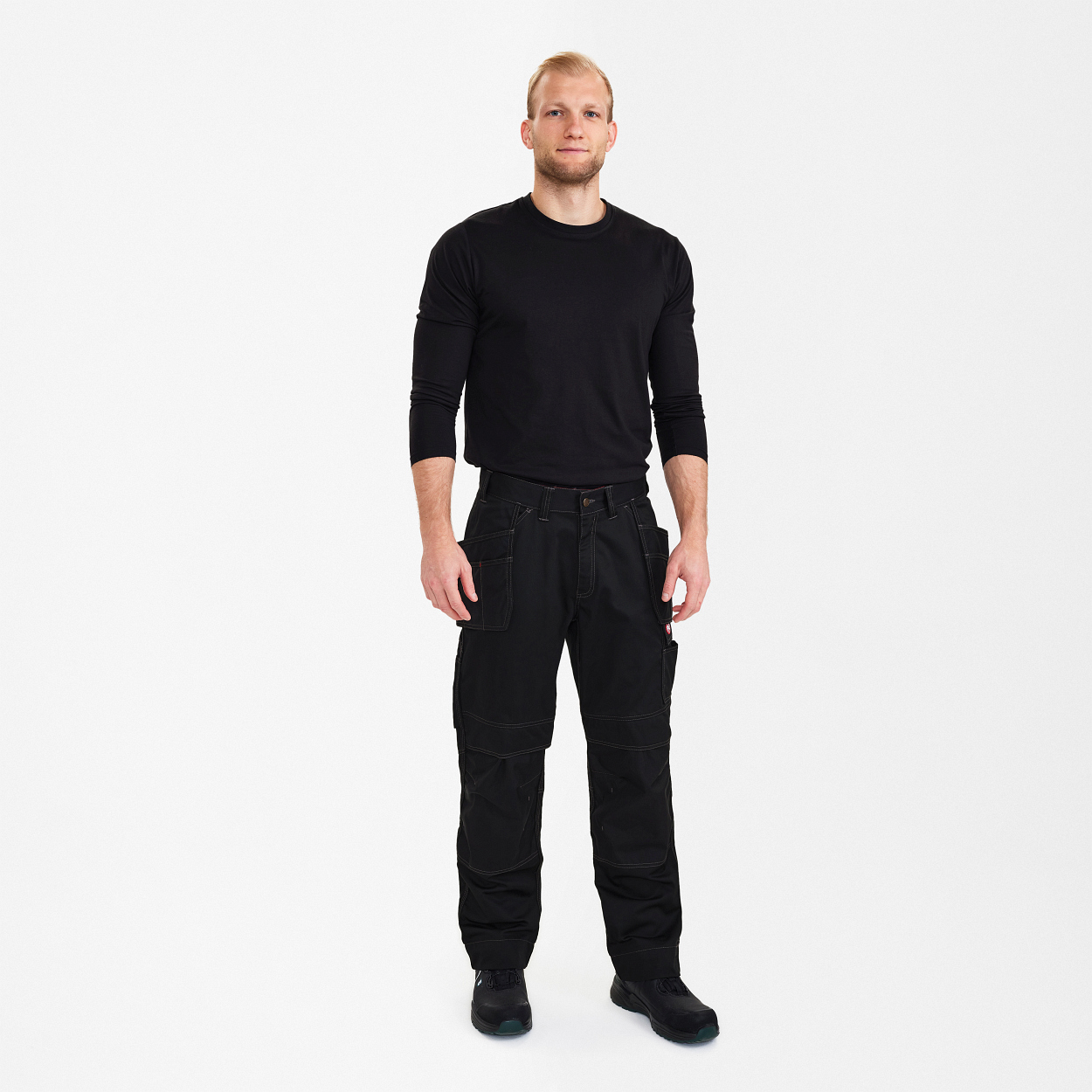 ENGEL Combat Handwerkerhose mit Holstertaschen in Schwarz, Größe 26