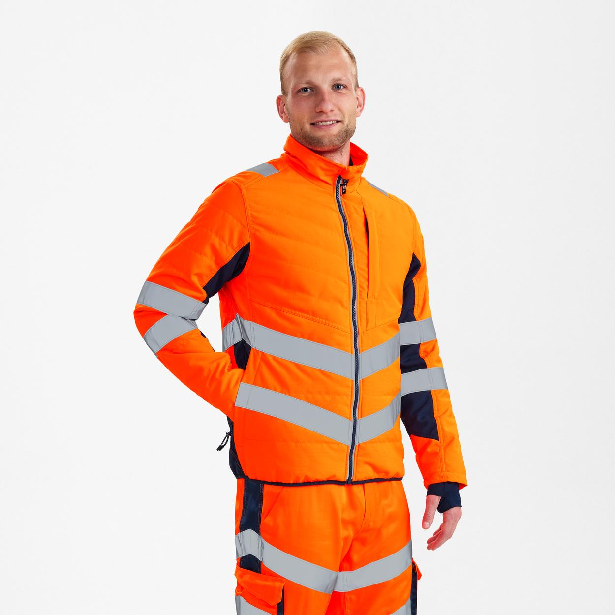ENGEL Safety Stepp-Jacke in Orange/Blue ink, Größe XS