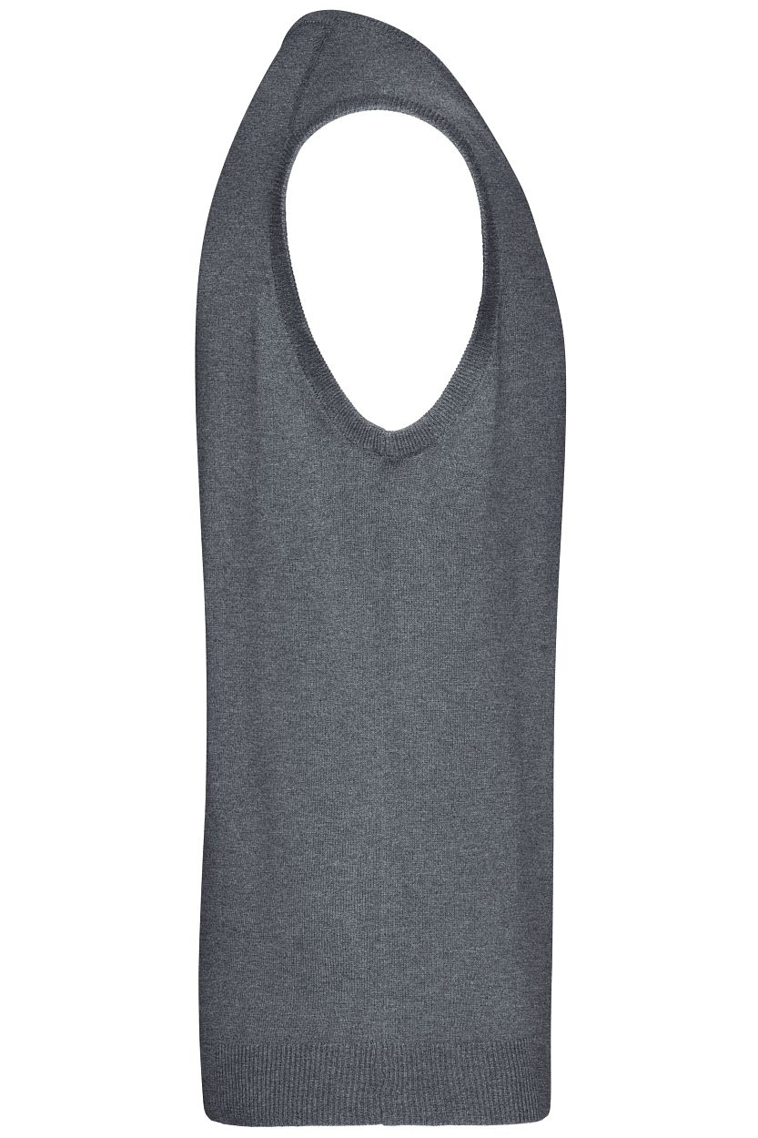 Men's V-Neck Pullunder "JN657" in Grey-Heather, Größe 3XL - Daiber