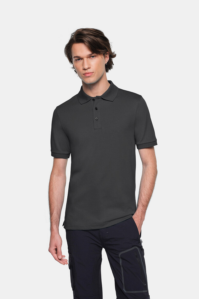HAKRO 814 COTTON TEC® Poloshirt in karbongrau, Größe 6XL