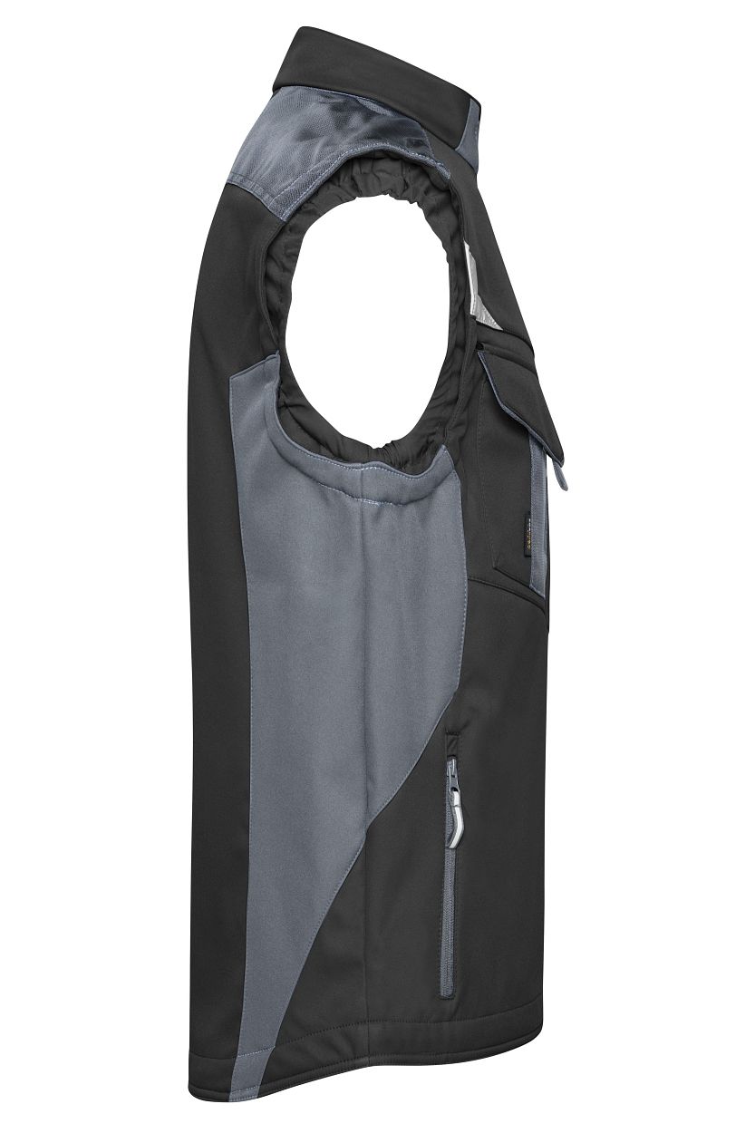Workwear Softshell Vest - STRONG - "JN845" in Black/Carbon, Größe 6XL - Daiber