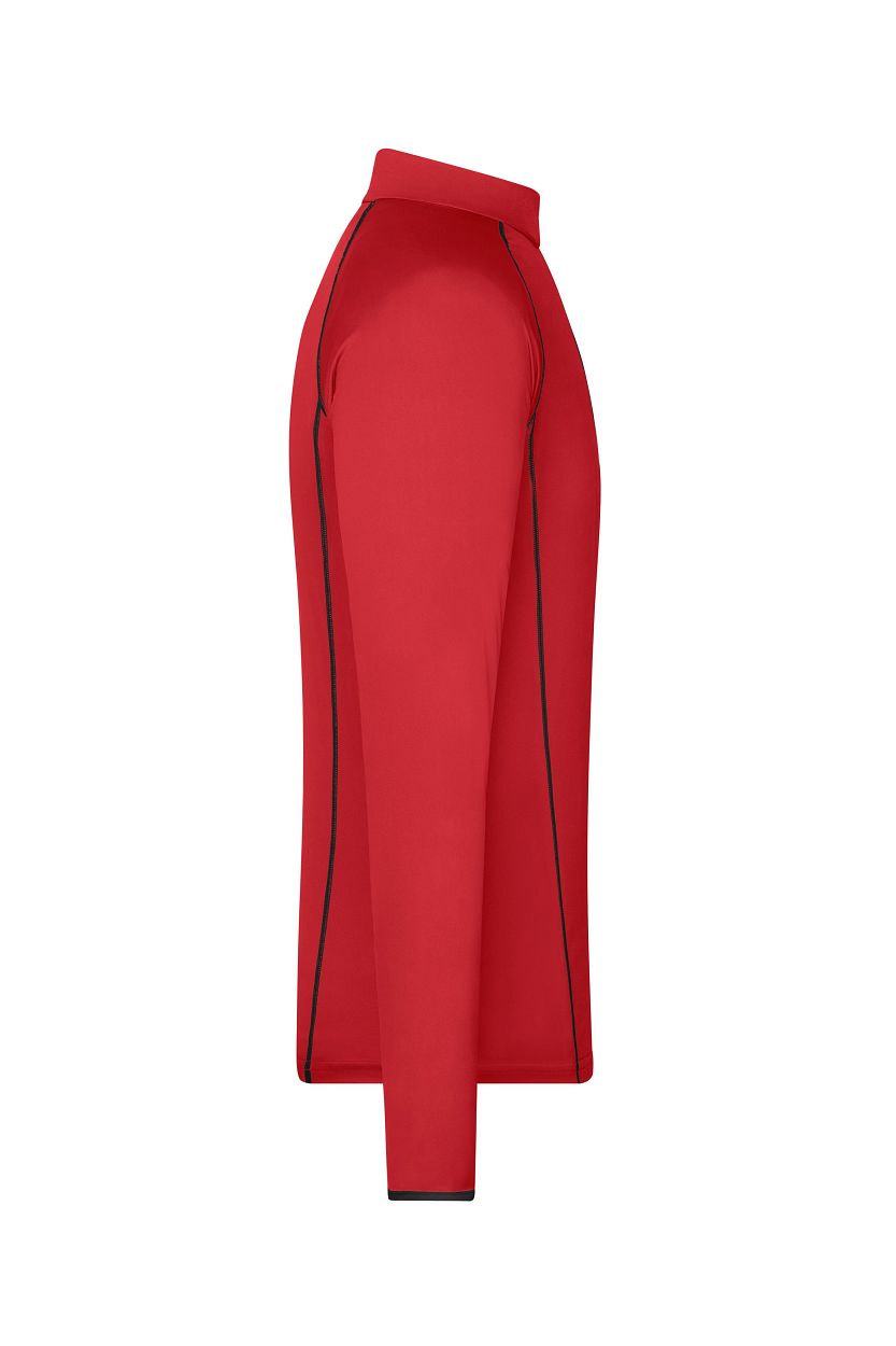 Men's Sports Shirt Long-Sleeved "JN498" in Red/Black, Größe 2XL - Daiber