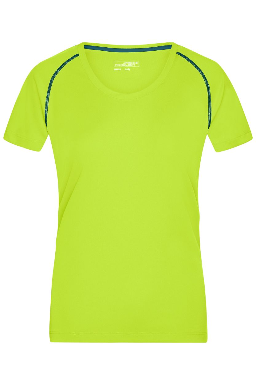 Ladies' Sports T-Shirt "JN495" in Bright-Yellow/Bright-Blue, Größe 2XL - Daiber