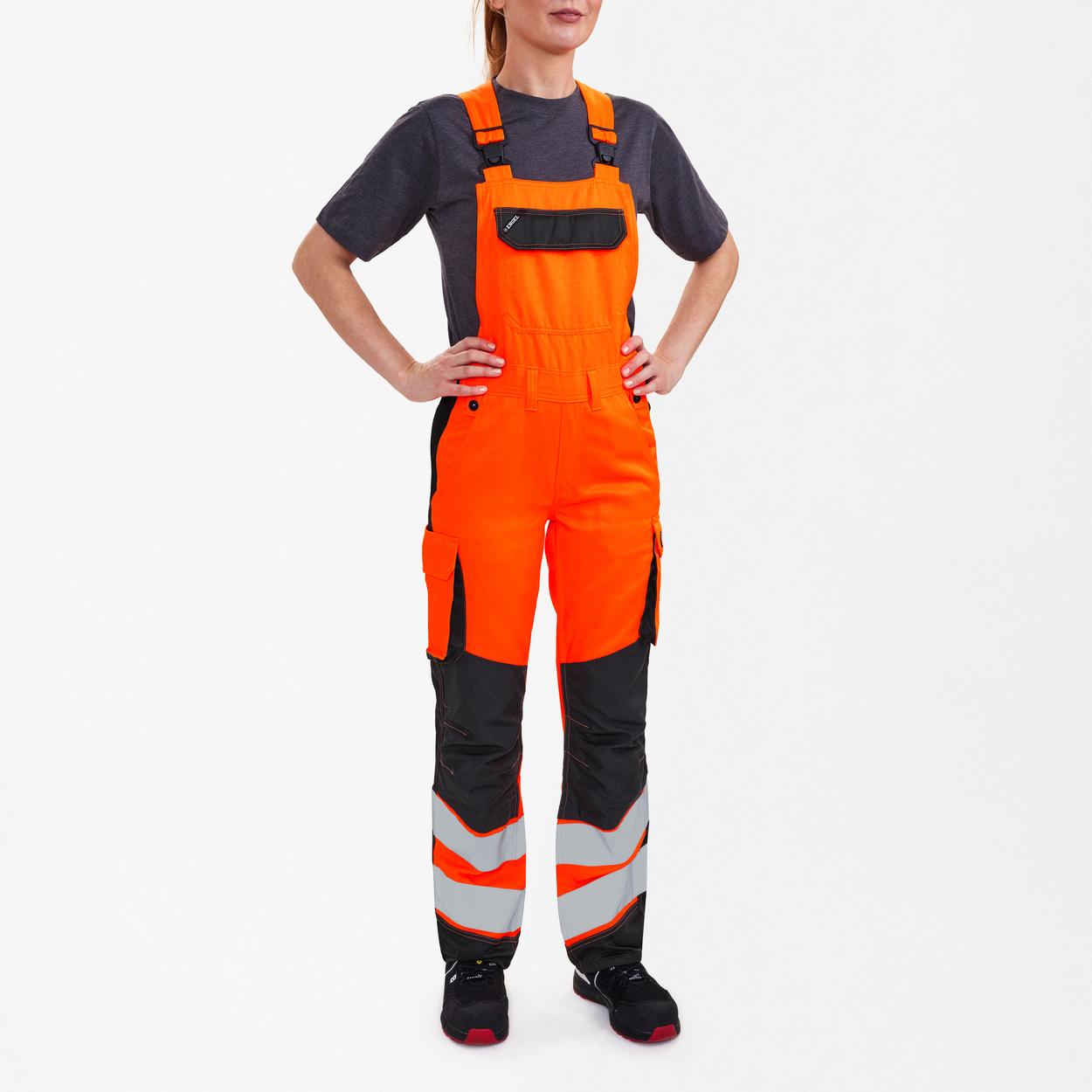 ENGEL Safety Light Damen Latzhose in Orange/Anthrazit Grau, Größe 48