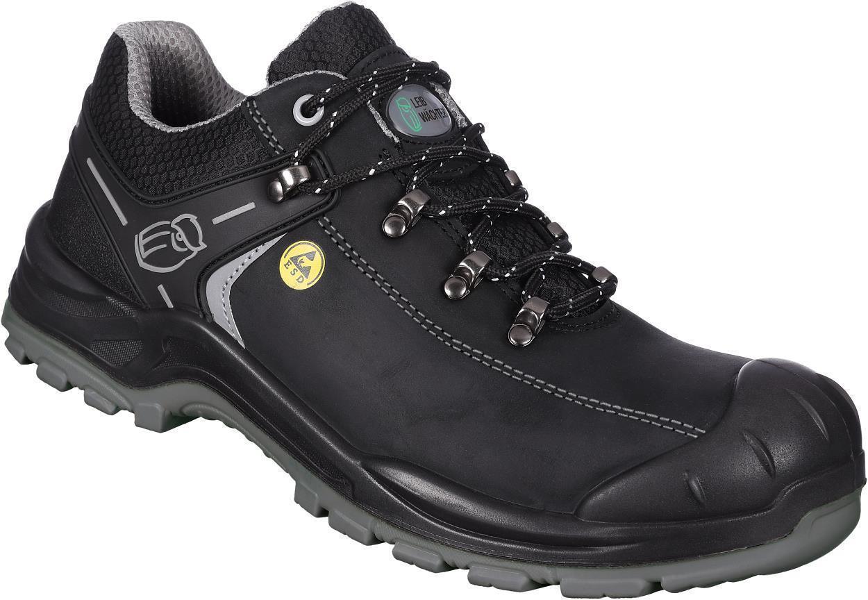 Halbschuh L3122 Leipzig in Schwarz/Grau, Gr. 48 von Leibwächter