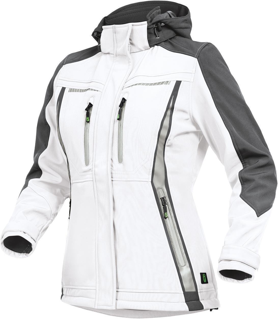 Damen Softshelljacke Flex Line Weiß/Grau FLXDS, Gr. 52 von Leibwächter