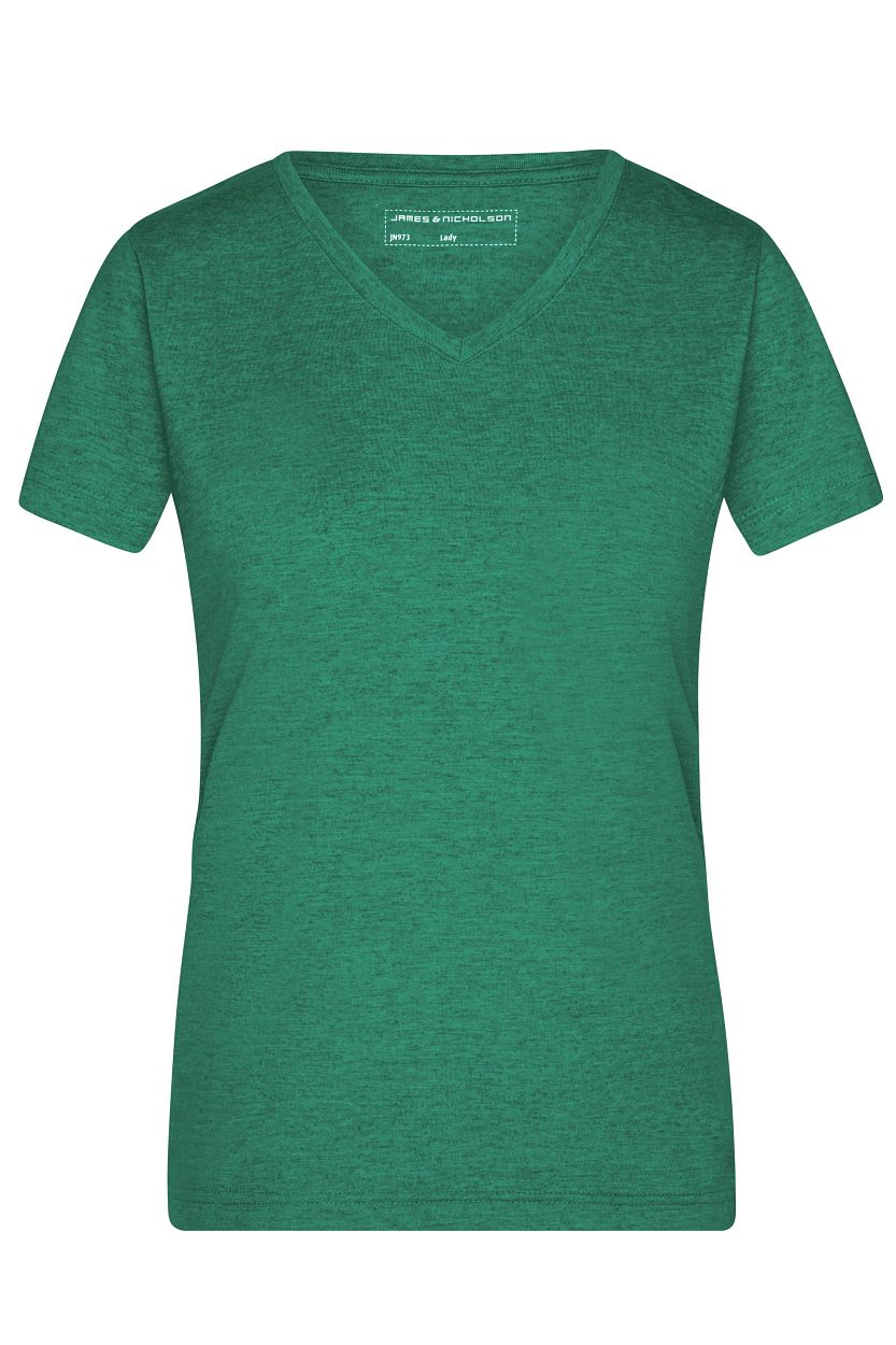 Ladies' Heather T-Shirt "JN973" in Green-Melange, Größe 2XL - Daiber