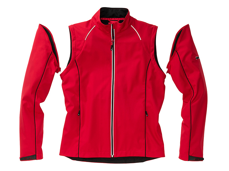 Men's Zip-Off Softshell Jacket "JN1122" in Red/Black, Größe 3XL - Daiber