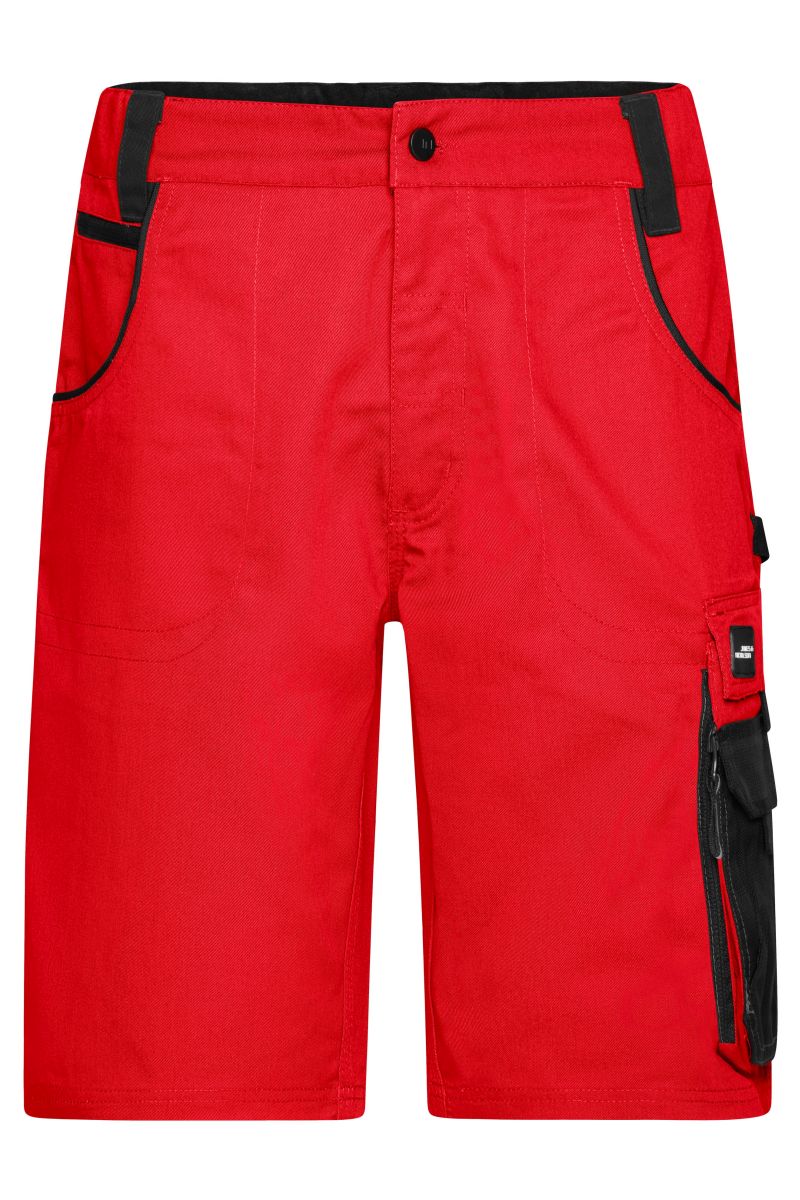 JN835 Workwear Bermudas - STRONG - in Red / Black, Größe 46 von James & Nicholson