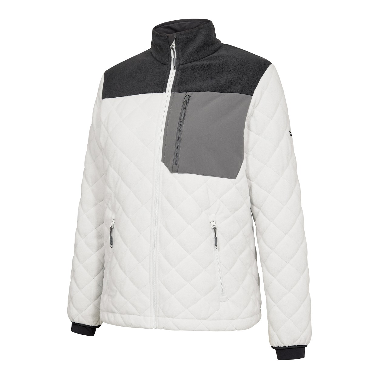 ENGEL Entire Damen Gestepptes-Fleecejacke in Bone White / Anthracite Grey, Größe XS