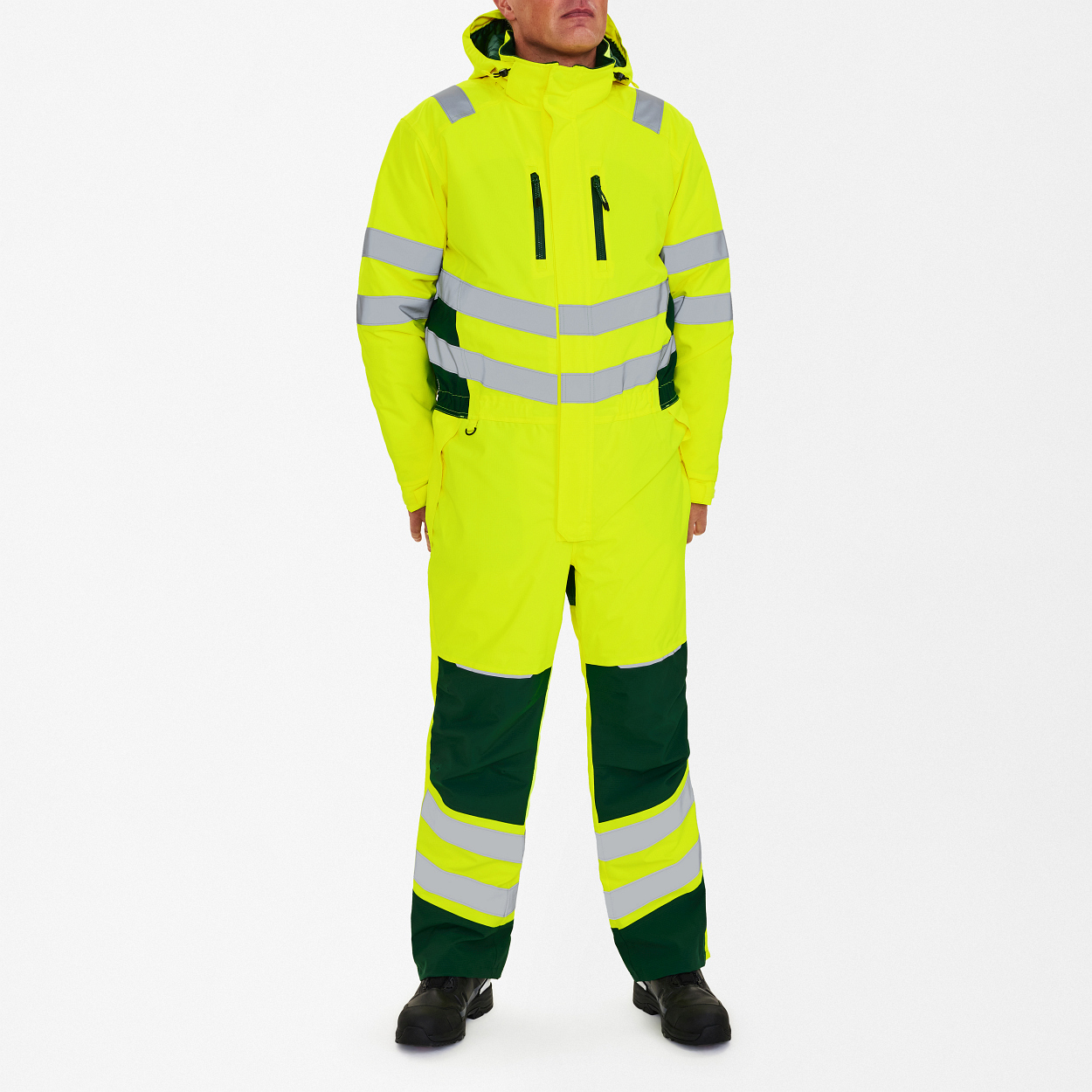ENGEL Safety Winteroverall in Gelb/Grün, Größe 2XL