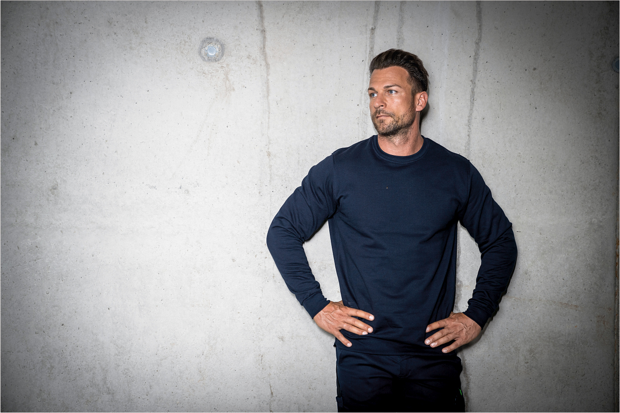 Rundhals-Sweater "Alex" Classic Line Marine LWSR, Gr. 2XL von Leibwächter