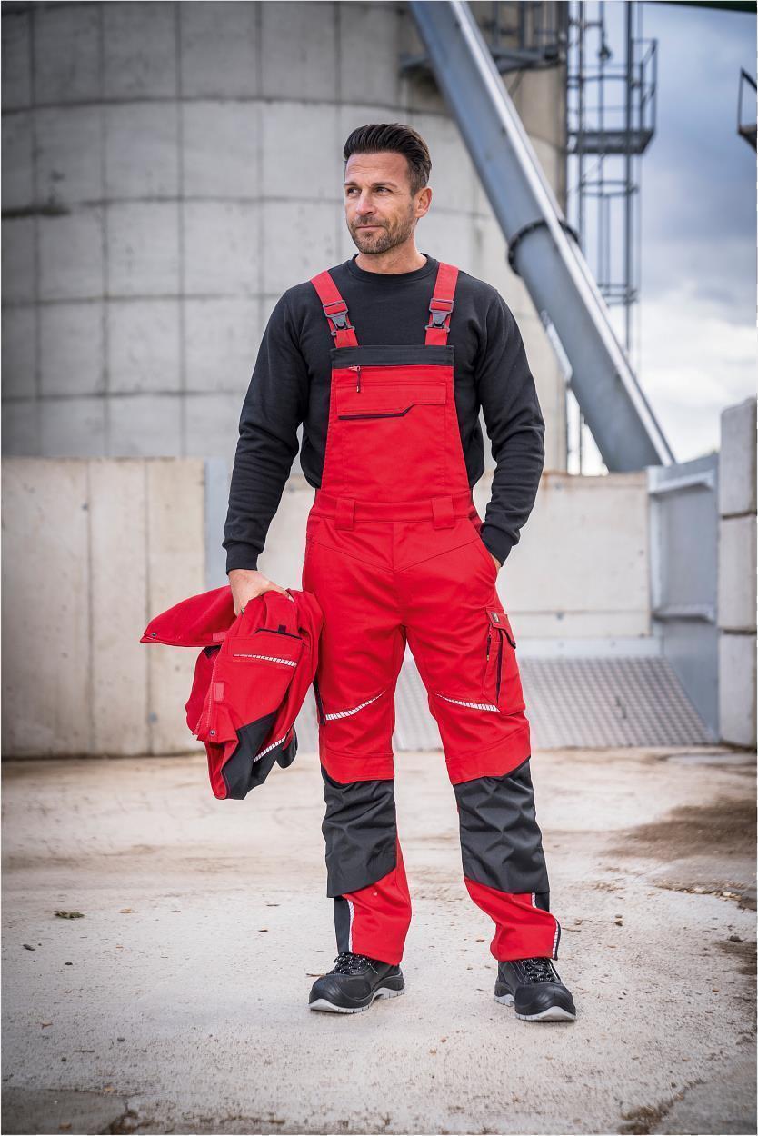 Latzhose Flex Line Rot/Schwarz FLEXL, Gr. 98 von Leibwächter