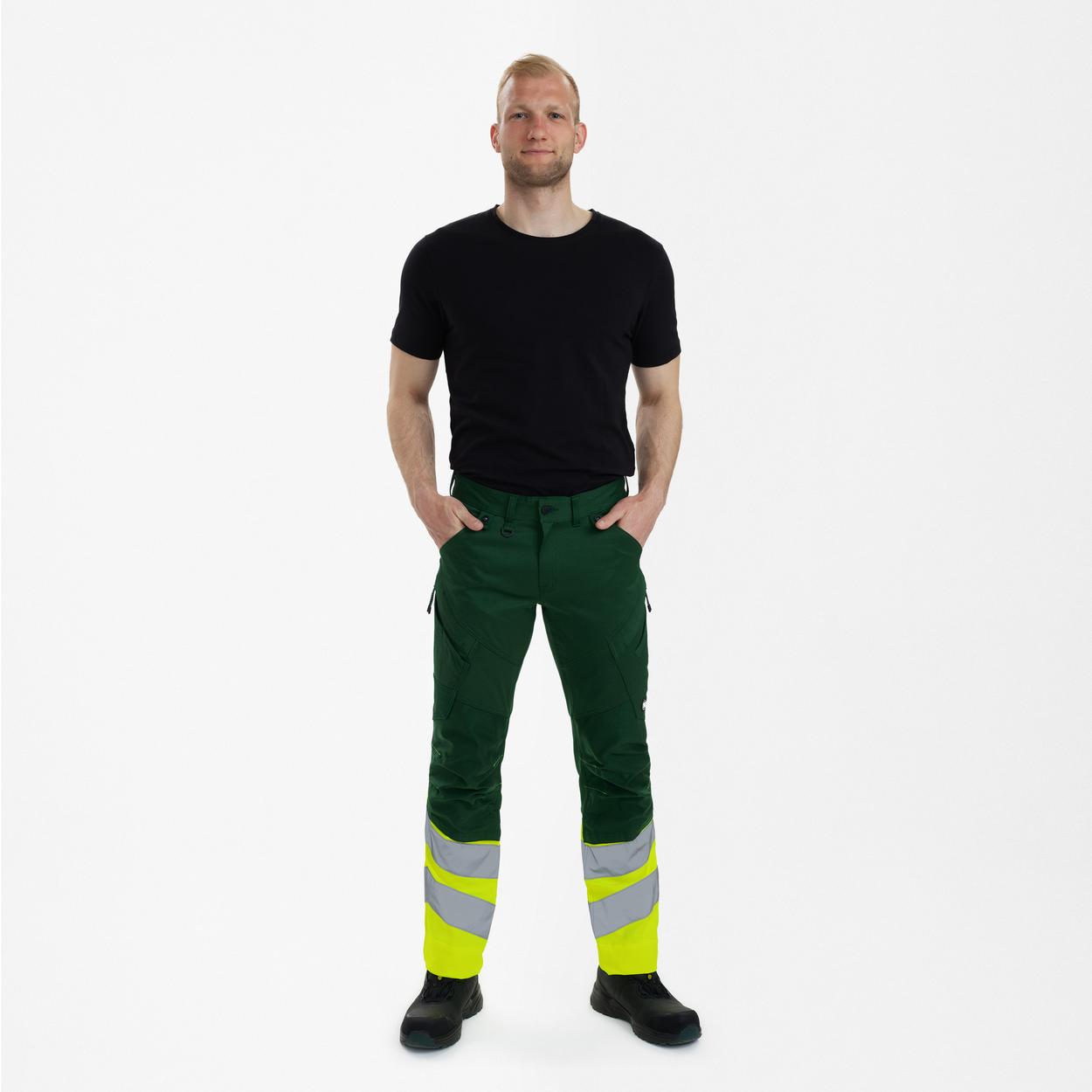 ENGEL Safety Arbeitshose mit 2-Wege-Stretch in Green/Hivis yellow, Größe 26