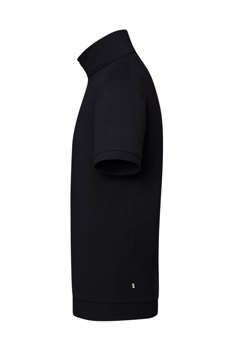 HAKRO 534 Zip-Shirt Piqué MIKRALINAR® ECO in Schwarz, Größe 6XL