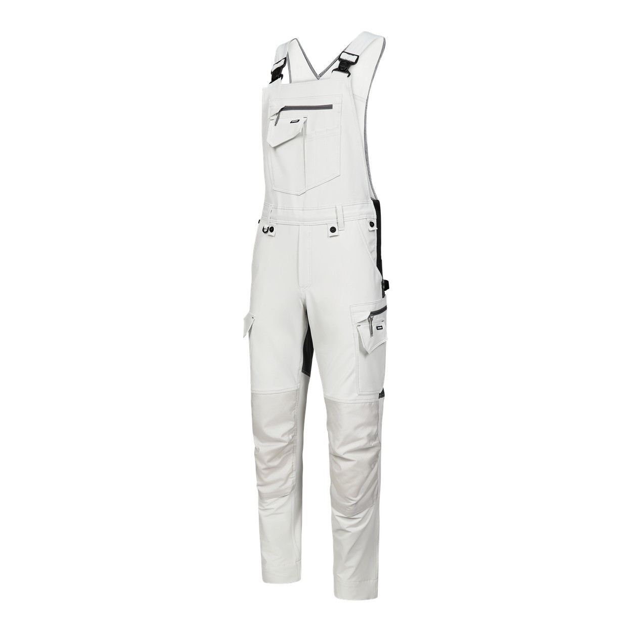 ENGEL Entire Latzhose mit 4-Wege-Stretch in Bone White / Anthracite Grey, Größe 26