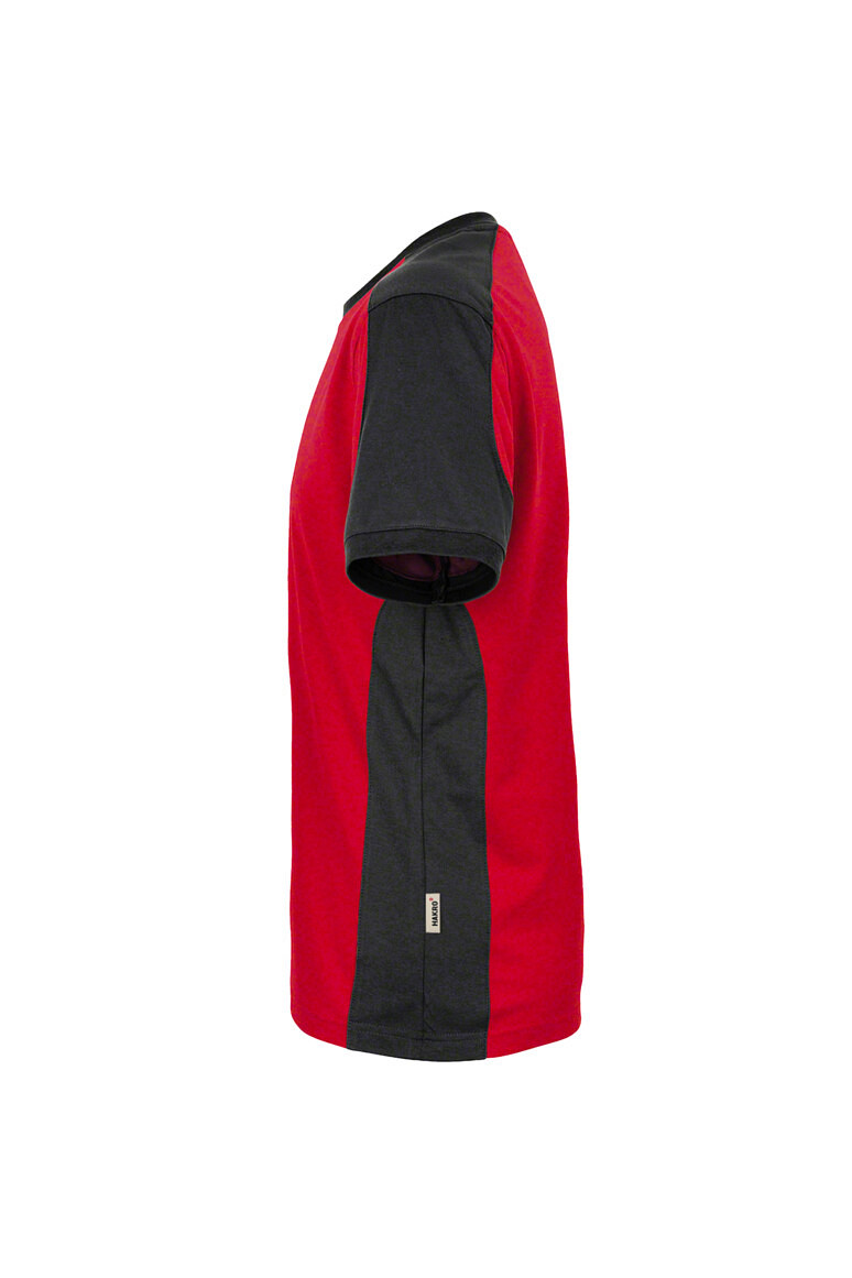 HAKRO 290 T Shirt Contrast MIKRALINAR® in rot/anthrazit, Größe 2XS