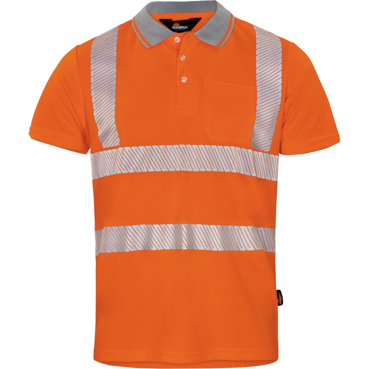 Warnschutz-Poloshirt leuchtorange in Gr. XXL von Vizwell