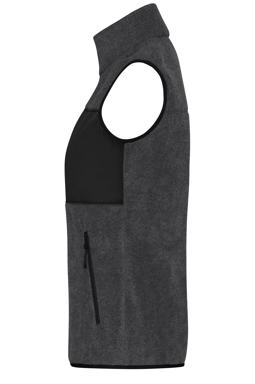 Ladies' Fleece Vest GRS "JN1309" in Dark-Melange/Black, Größe 2XL - Daiber