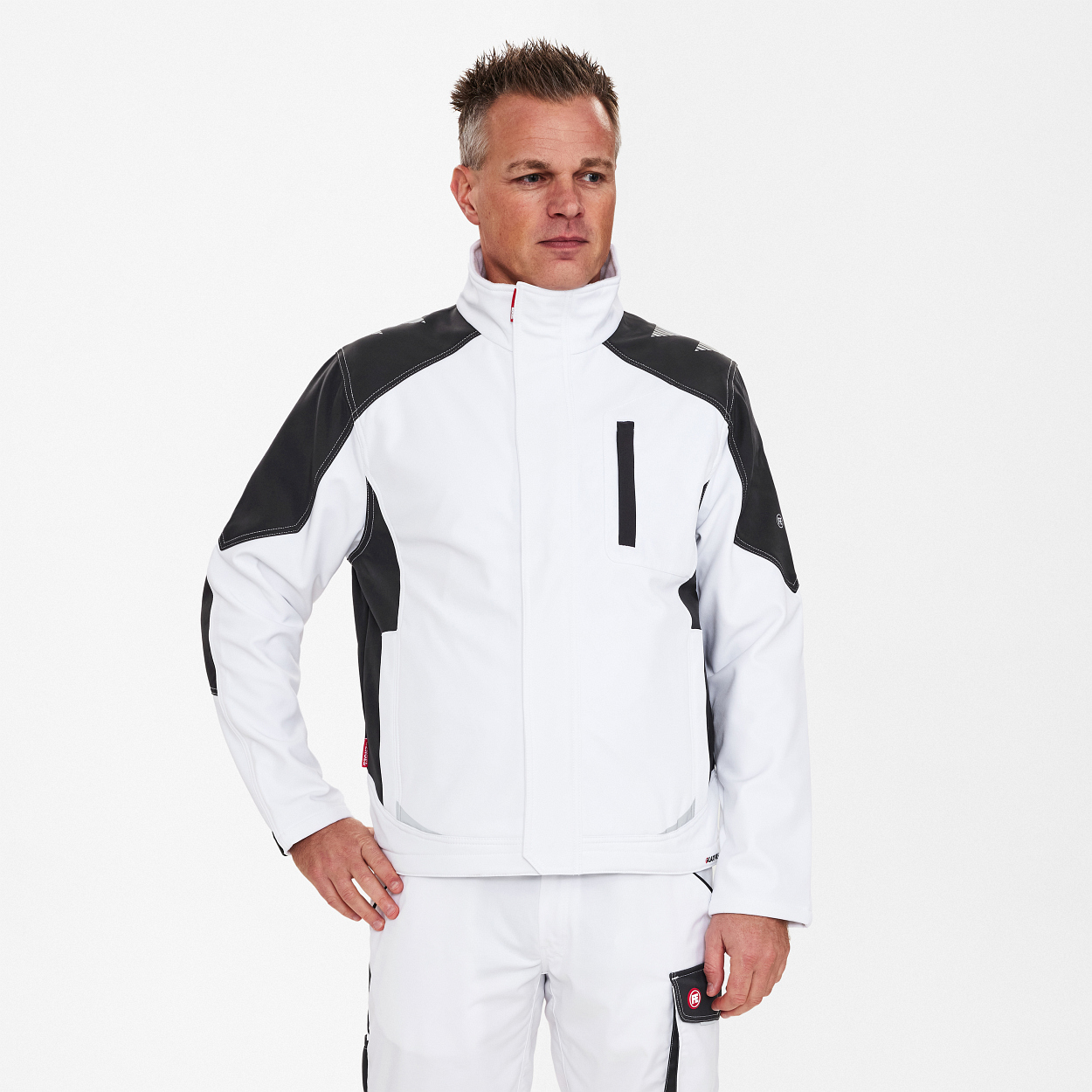 ENGEL Galaxy Softshelljacke in Weiss/Anthrazit Grau, Größe XS