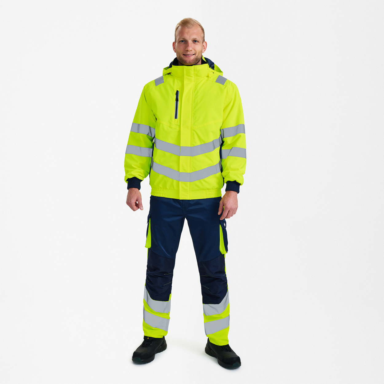 ENGEL Safety Pilotjacke in Gelb/Blue Ink, Größe XS