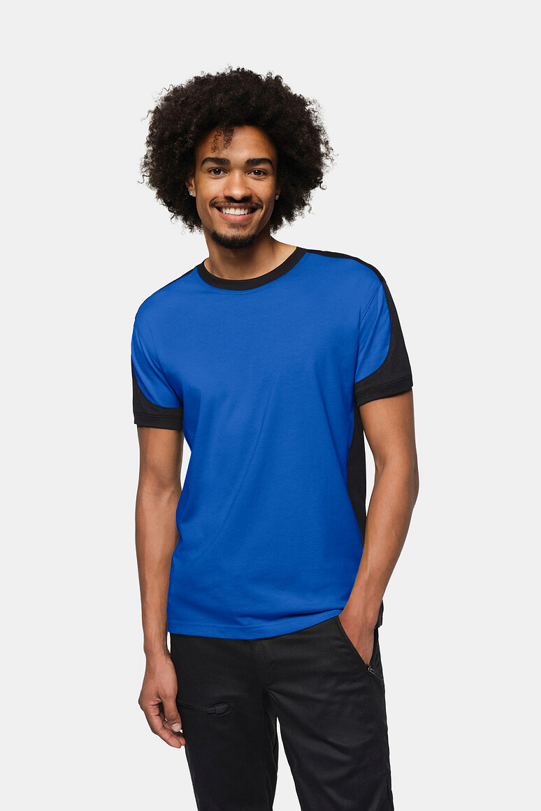 HAKRO 590 Contrast MIKRALINAR® ECO in Royalblau/Schwarz, Größe 6XL