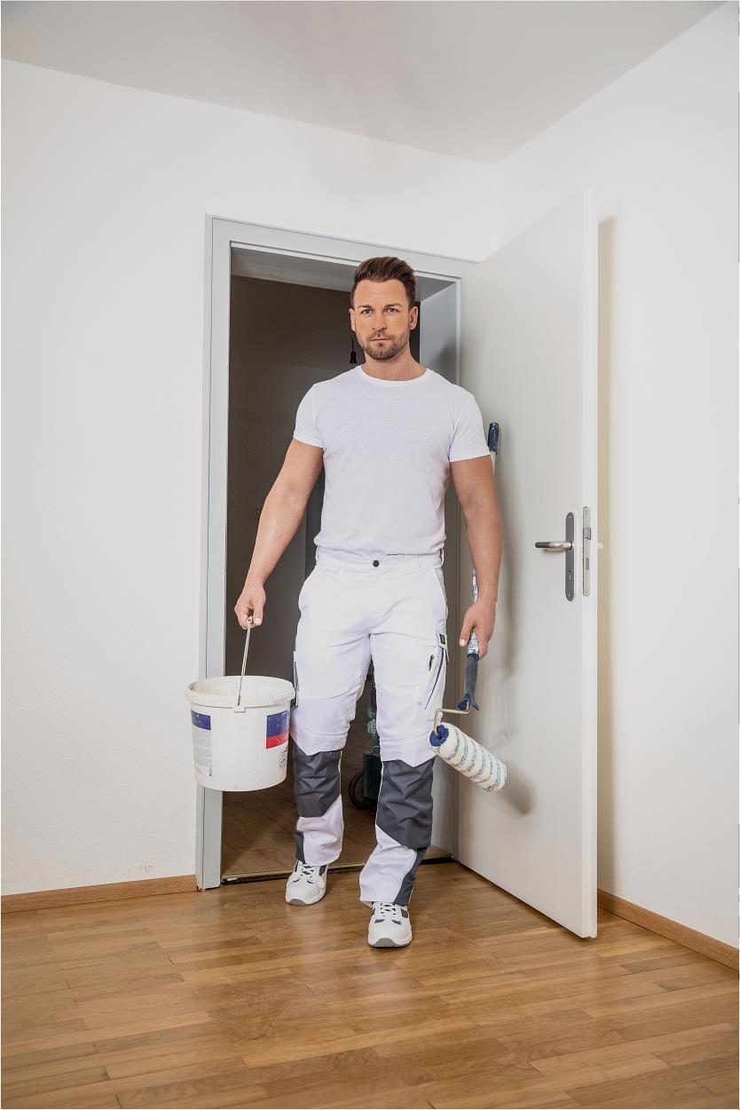 Bundhose Flex Line in Weiß-Grau, Gr. 98 von Leibwächter