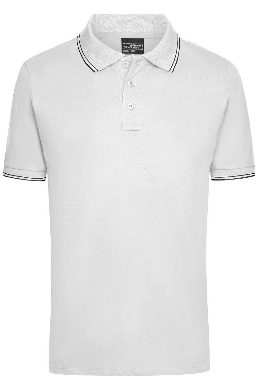 Men's Polo "JN986" in White/Navy, Größe 3XL - Daiber