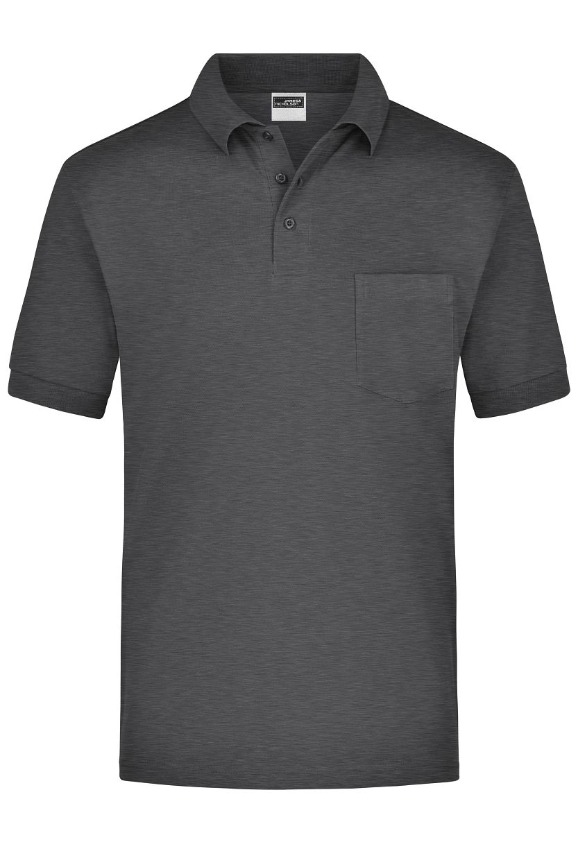 Polo-Piqué Pocket "JN026" in Anthracite-Melange, Größe 3XL - Daiber