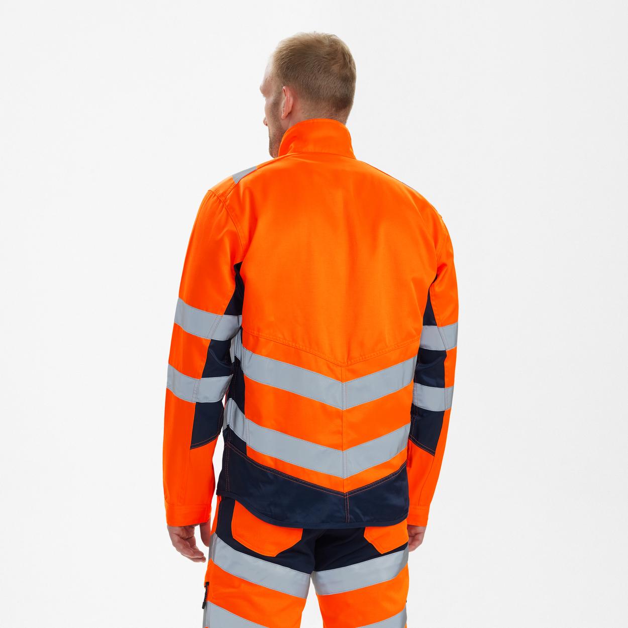 ENGEL Safety Light Arbeitsjacke in Orange/Blue ink, Größe XS