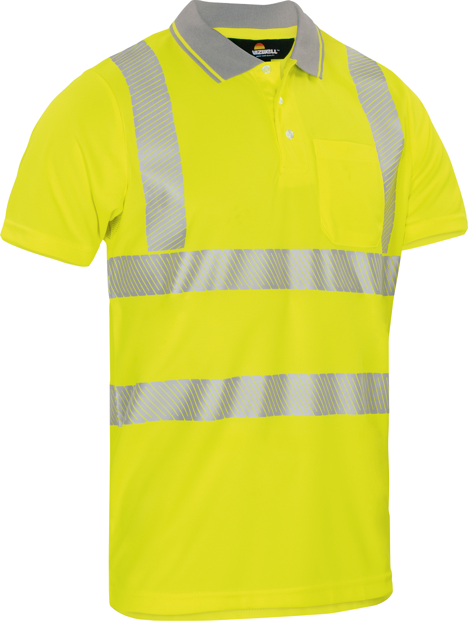 Warnschutz-Poloshirt leuchtgelb in Gr. XXL von Vizwell