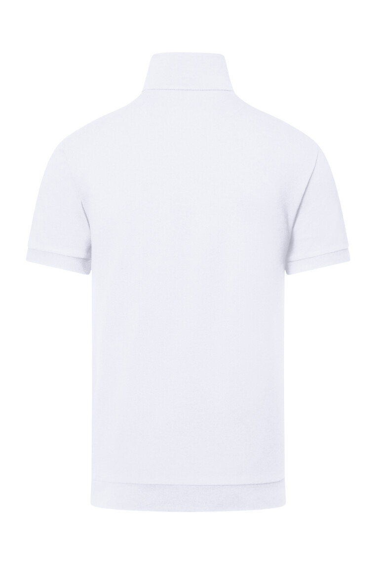 HAKRO 534 Zip-Shirt Piqué MIKRALINAR® ECO in Weiß, Größe 6XL