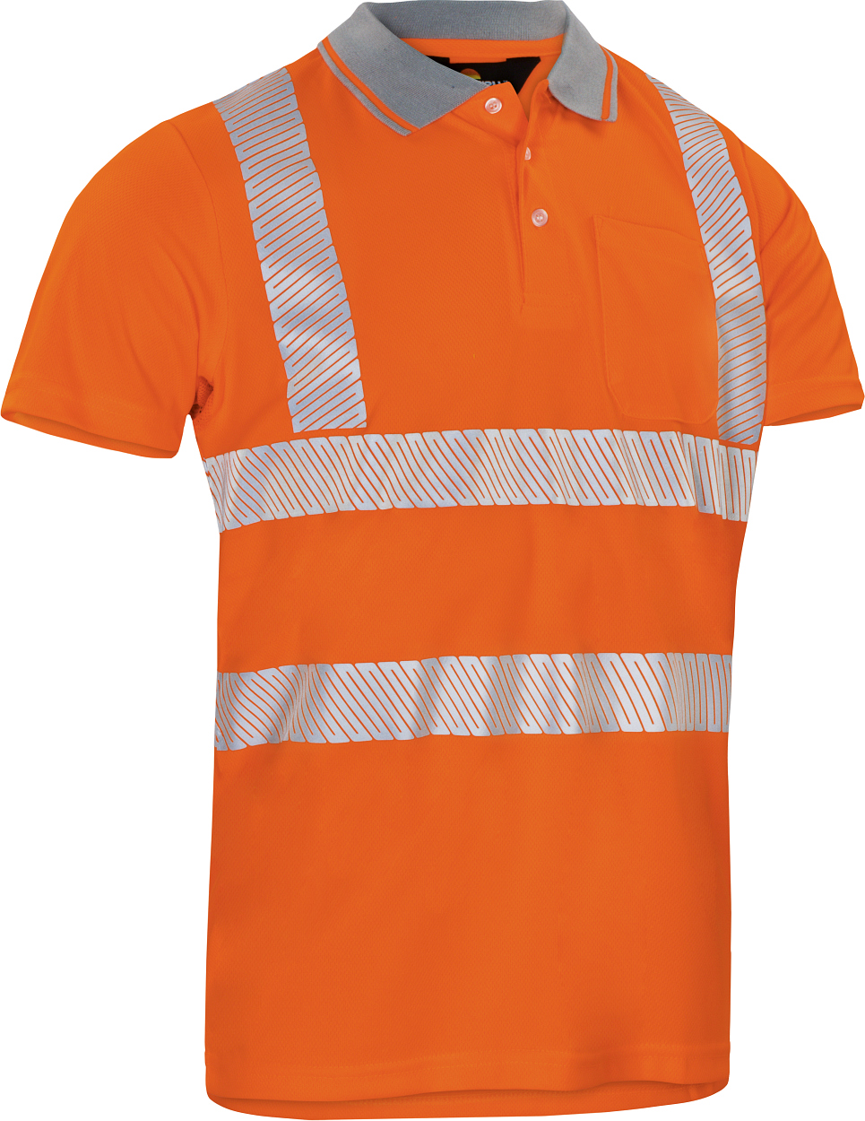 Warnschutz-Poloshirt leuchtorange in Gr. XXL von Vizwell