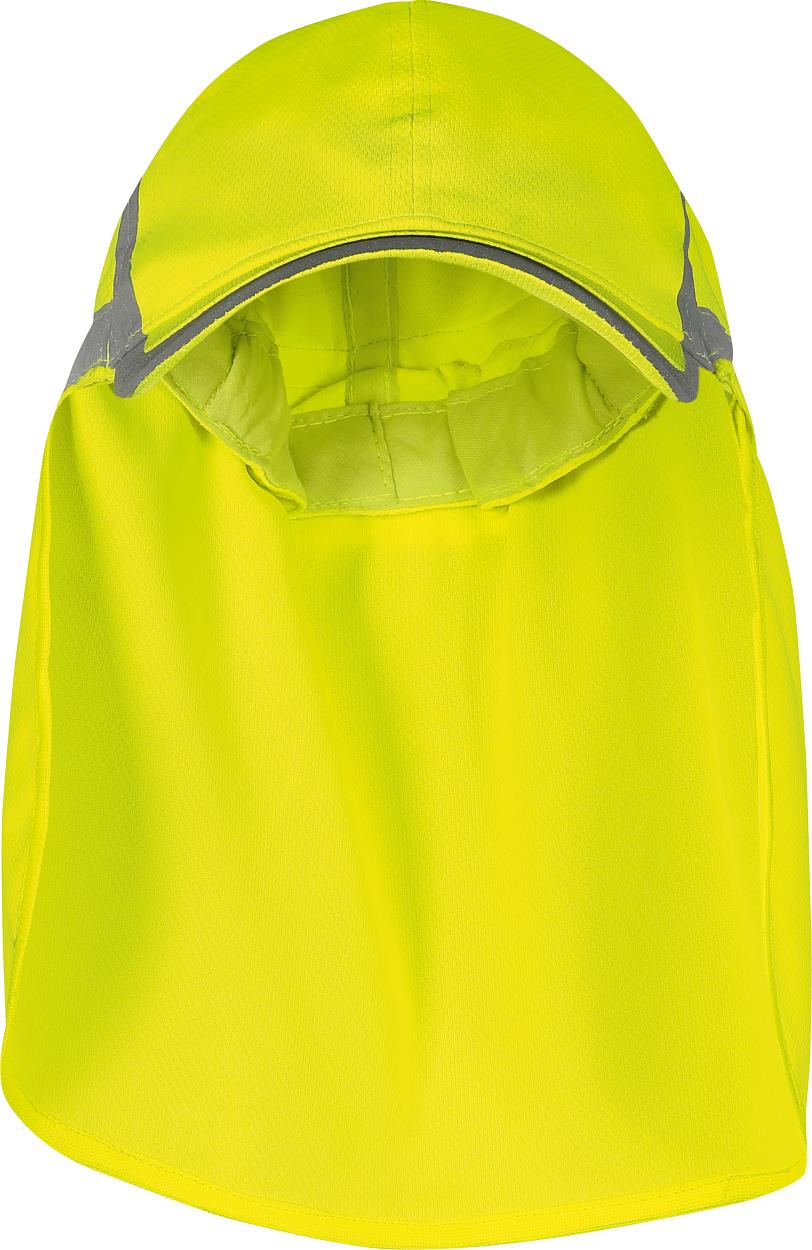 Warnschutz-Kappe mit Nackenschutz & UV-50 in leuchtgelb von Vizwell