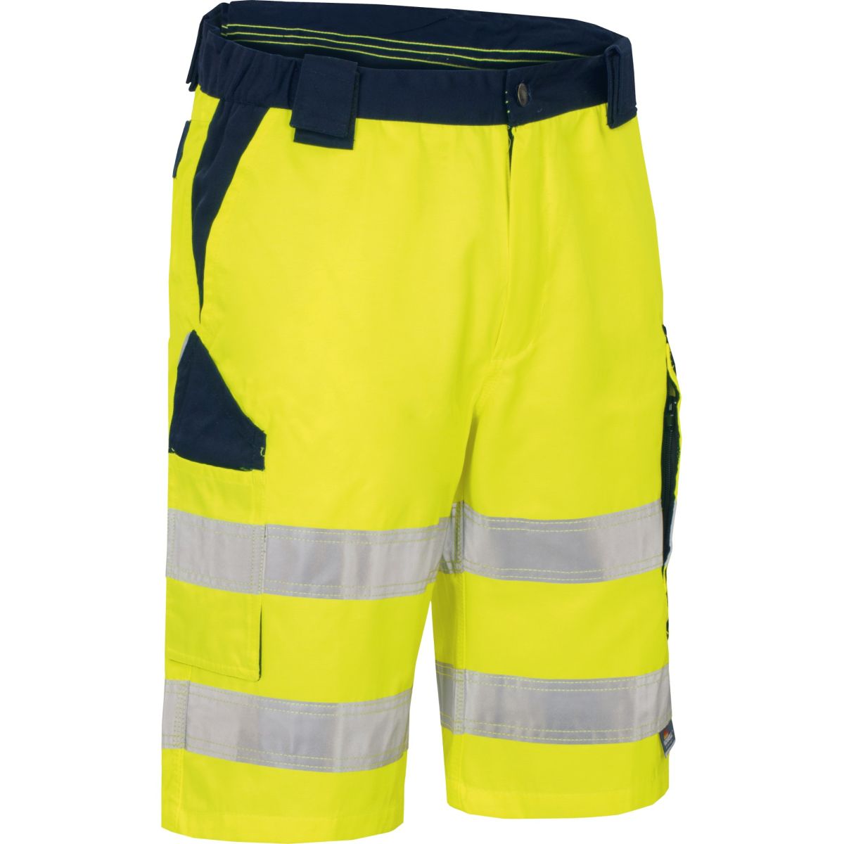 Warnschutz-Kontrast-Short leuchtgelb-marine von Vizwell