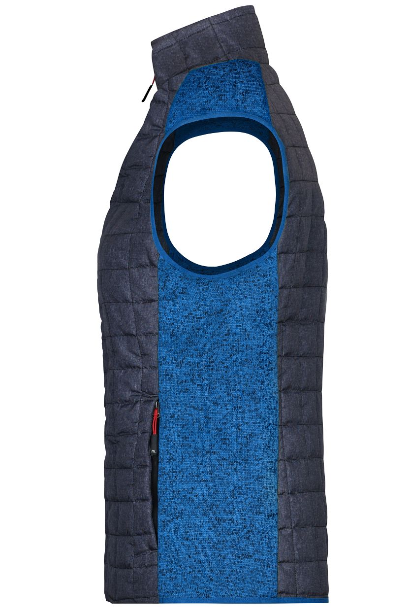 Ladies' Knitted Hybrid Vest "JN739" in Royal-Melange/Anthracite-Melange, Größe 2XL - Daiber