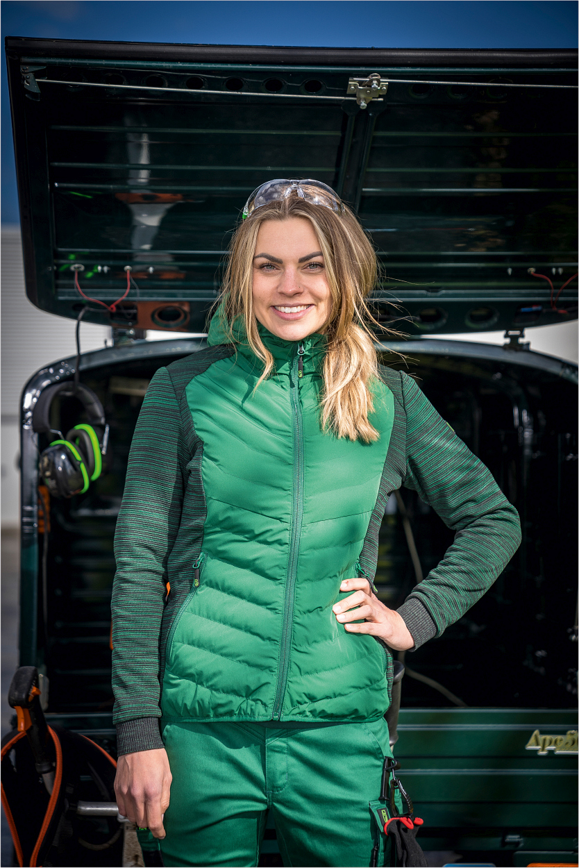 Damen-Hybridjacke CADHYJ01 Casual Line in Grün, Gr. 52 von Leibwächter