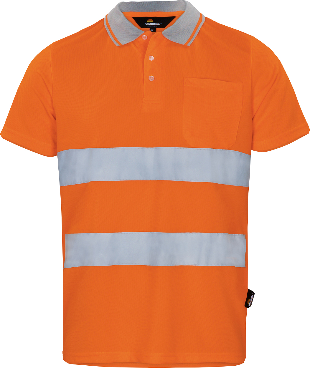 Warnschutzpoloshirt leuchtorange in Gr. XXL von Vizwell