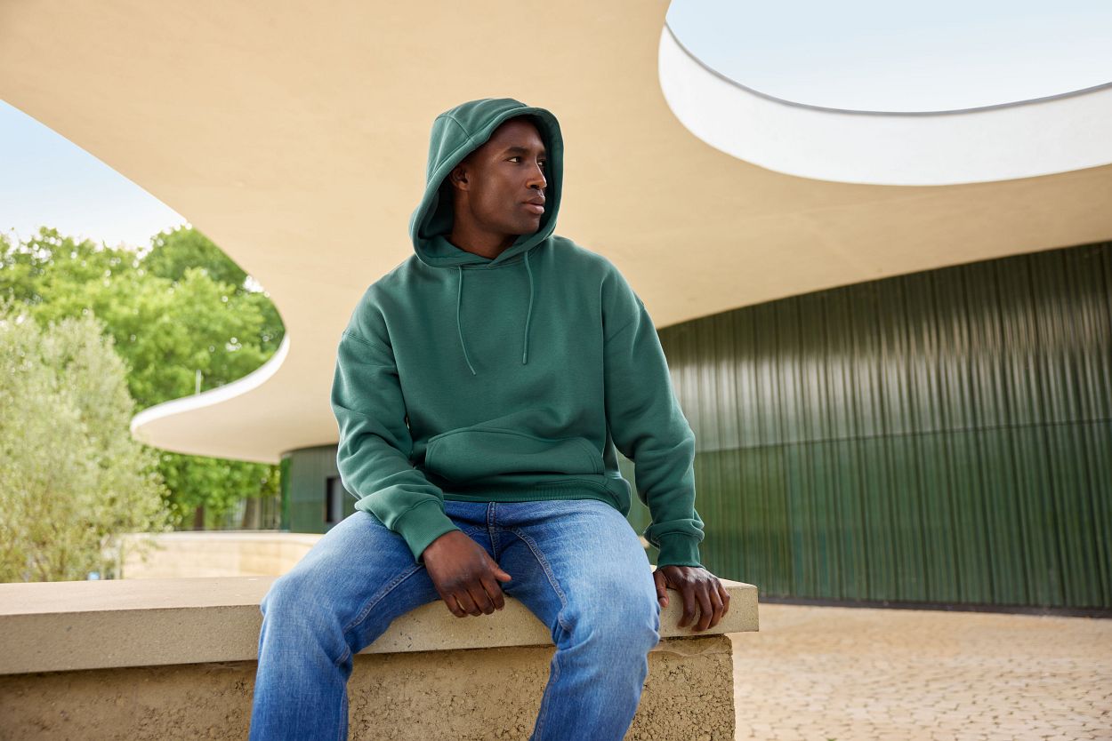 Oversized Sweat Hoody UNISEX OCS Blended & RCS "8052" in White, Größe 3XL - Daiber