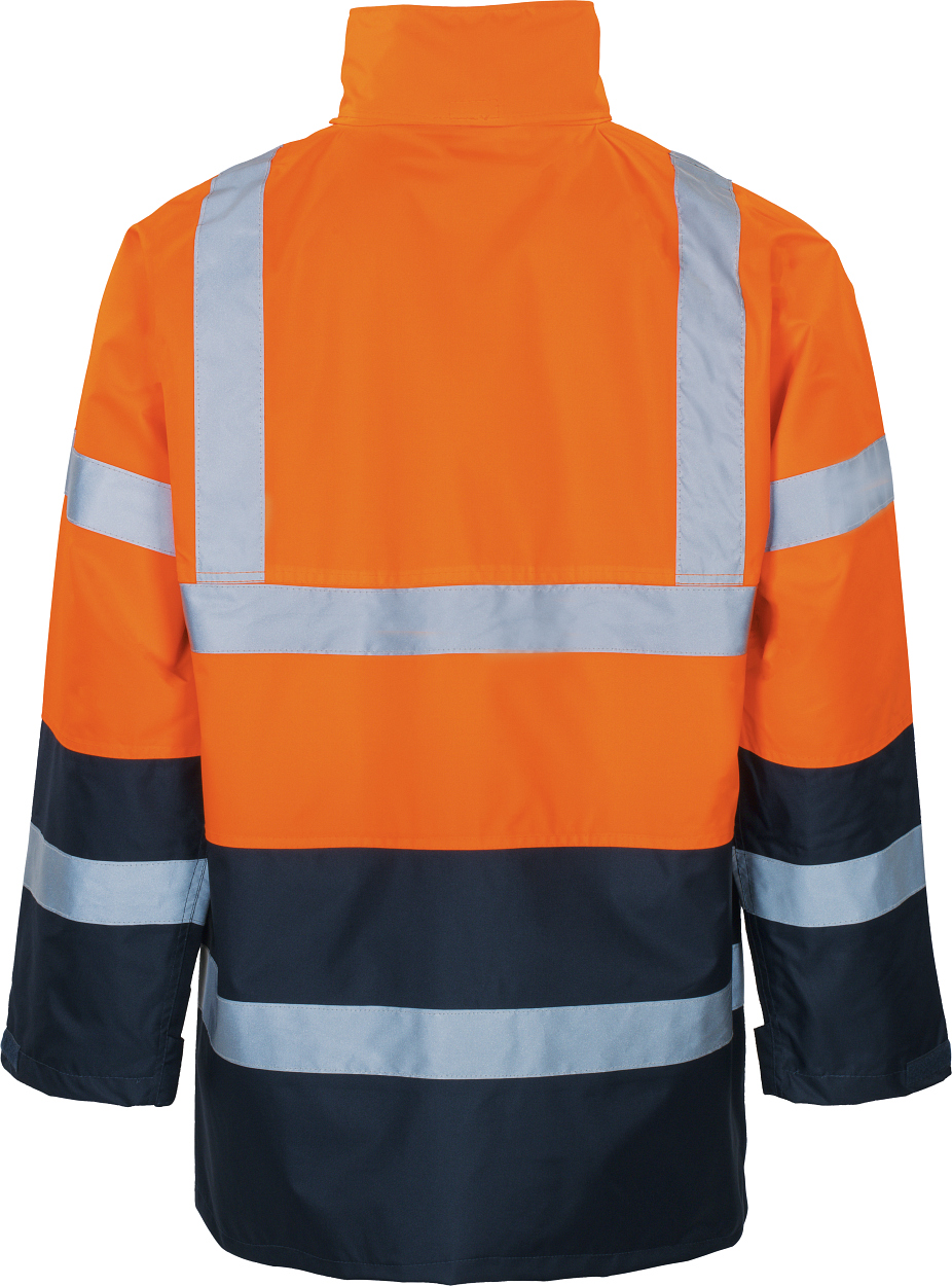 Warnschutz-Kontrast-Regenjacke leuchtorange-marine in Gr. XXL von Vizwell